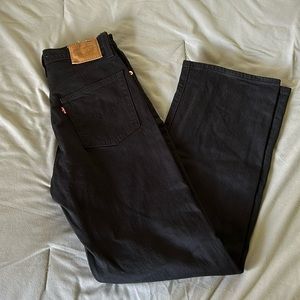 Ribcage straight ankle woman’s jeans in black